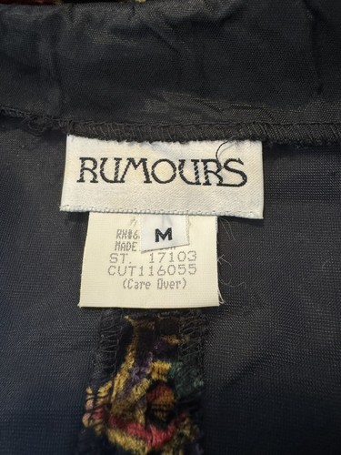 Vtg Rumours Black Velvet Floral Blazer Colorful Metallic Paisley Sz M 80s - Picture 7 of 7