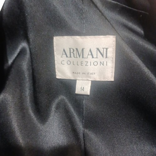 Armani Collezioni Vintage Black Long Doubke Breasted Blazer Size 14 - Picture 9 of 13