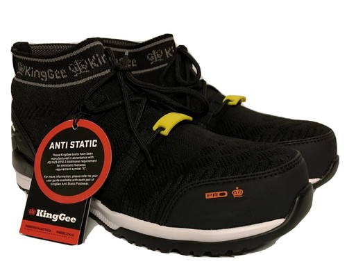 KingGee Composite Odyssey Anti-Static Black Knit Sneaker Work Boot Footwear US11 - Picture 2 of 11