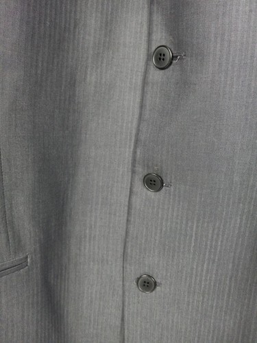 Vintage DKNY Blazer Men's Suit Jacket Size 44 Tall Gray Stripe Cotton Style   - Picture 4 of 14