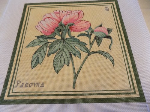 HAND PAINTED FLORAL PAEONIA - Picture 1 of 2