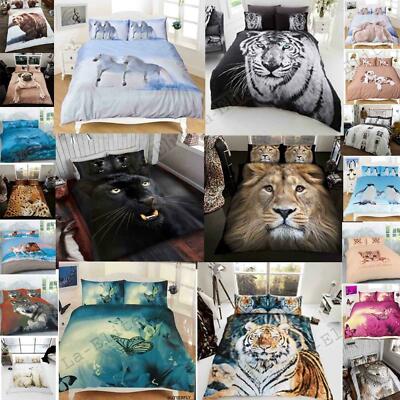Duvet Cover Set 3d Animal Print Bedding Super King Size Double Single New Quilt Duvet Cover Set 3d Animal Print Bedding, Super King Size Leopard Print Bedding
