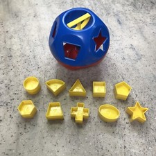 Tupperware Tuppertoy - Shape-O Ball Toy - Red  Blue - Classic Vintage Complete 