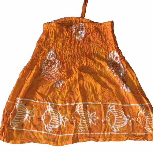 Carribean girl Dress or Tunic Brilliant Orange With Sequins & Fish Runs Small - Picture 6 of 6