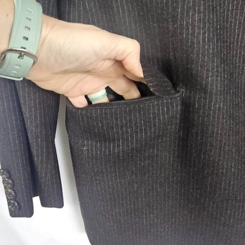 VTG Oxxford Neiman Marcus Pinstripe Blazer Sz 41T Mens Brown Wool Quiet Luxury - Picture 5 of 13