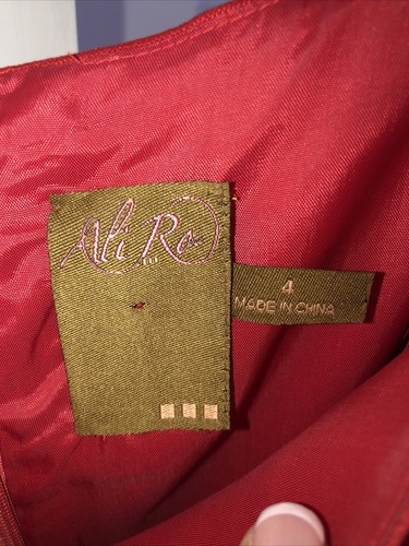 Ali Ro Size 4 dress gorgeous ruffle sleeves linen feel lined - Picture 2 of 3