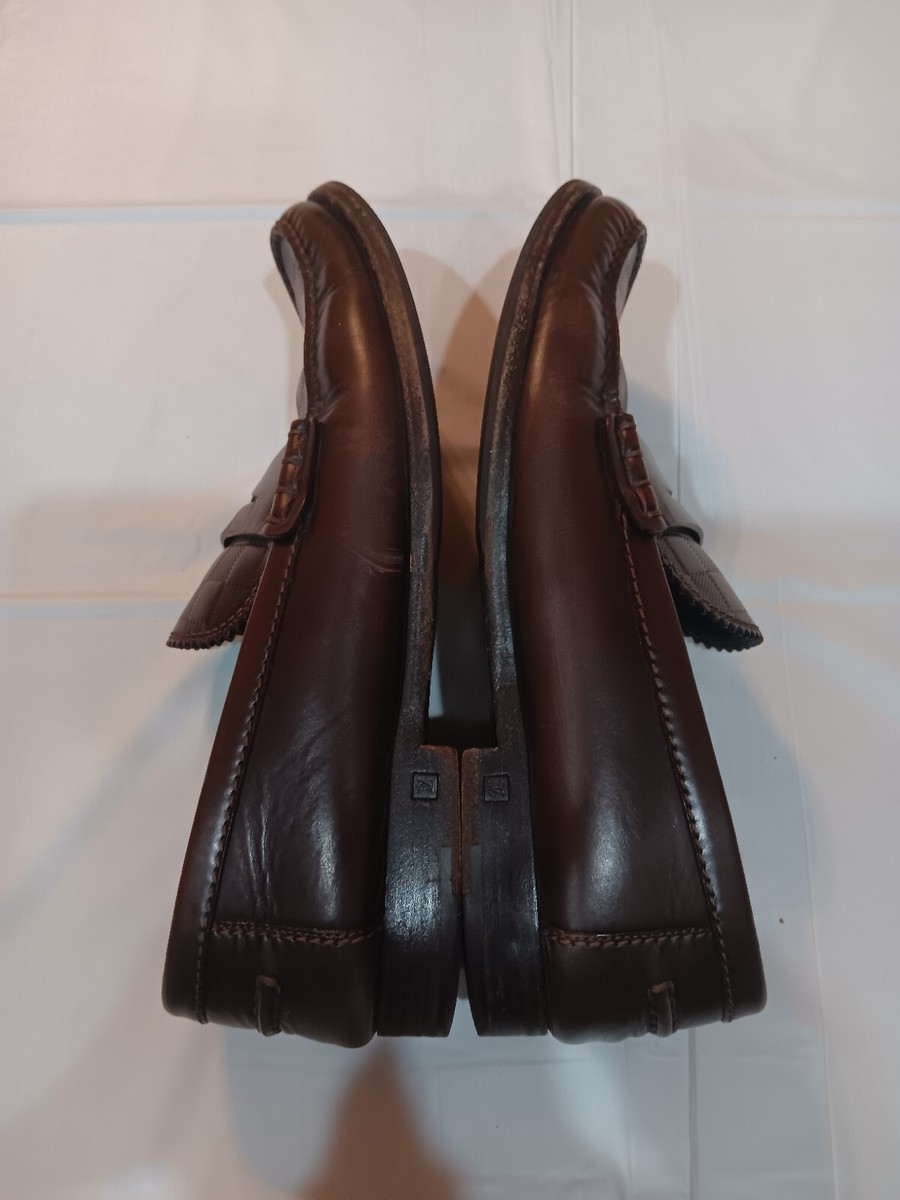 Mens Louis Vuitton Brown Damier Leather Embossed Sorbonne Slip On Loafers SZ 8.5 Mens Louis Vuitton Brown Damier Leather Embossed Sorbonne  main image 3