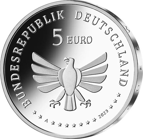 5 Euro Münze SCHWALBENSCHWANZ Deutschland 2023 Serie Wunderwelt Insekten - Bild 2 von 2