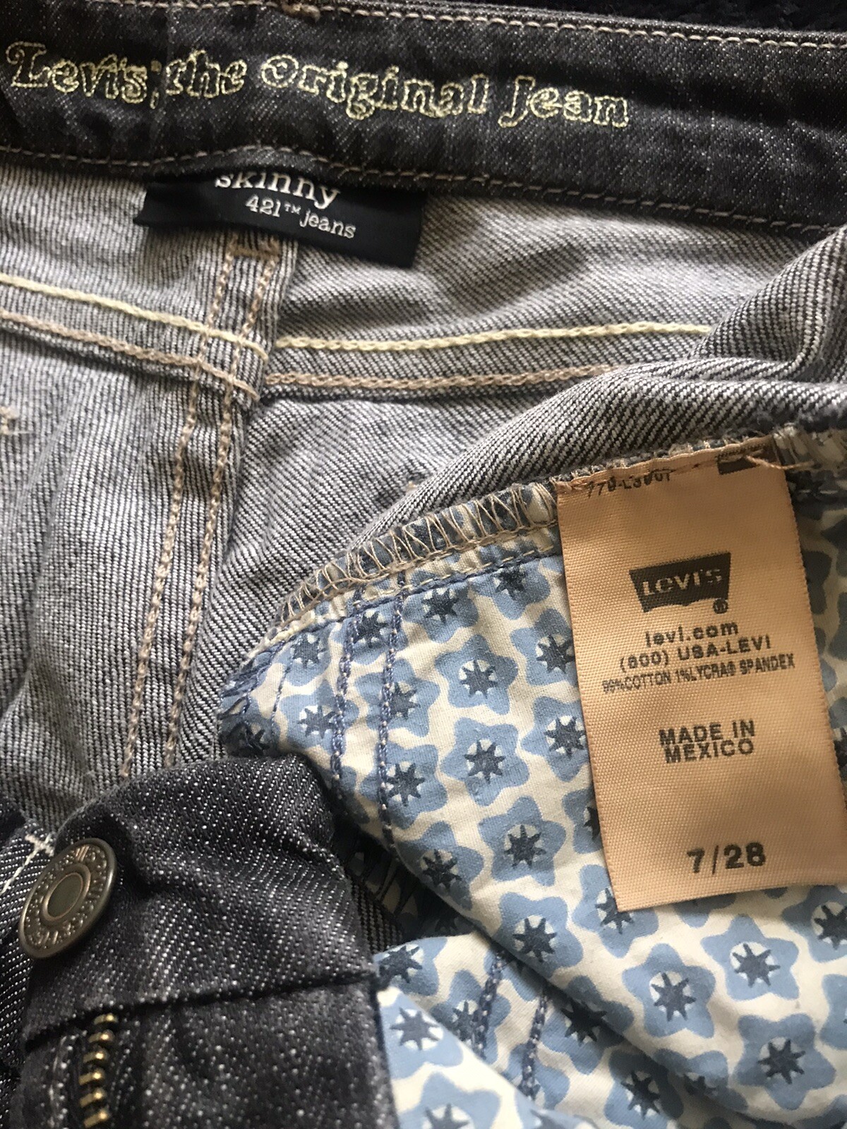 levis 421 skinny jeans