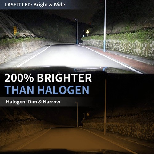 Lasfit H4 9003 LED Headlights Bulbs Conversion Kit High Low Beam 60W 6000K White - Picture 4 of 12