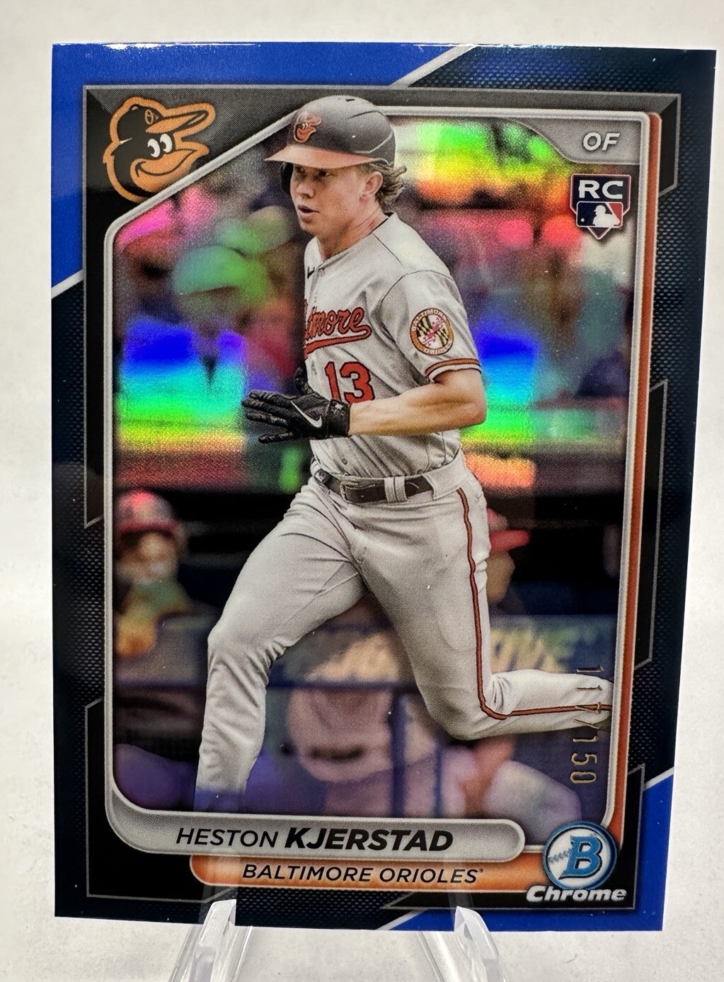 2024 Bowman Chrome Heston Kjerstad Rc Rookie Blue Refractor /150 ORIOLES