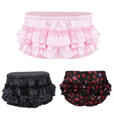 Mens Low Rise Sexy Ruffled Briefs Sissy Crossdress Skirted Panties Underwear