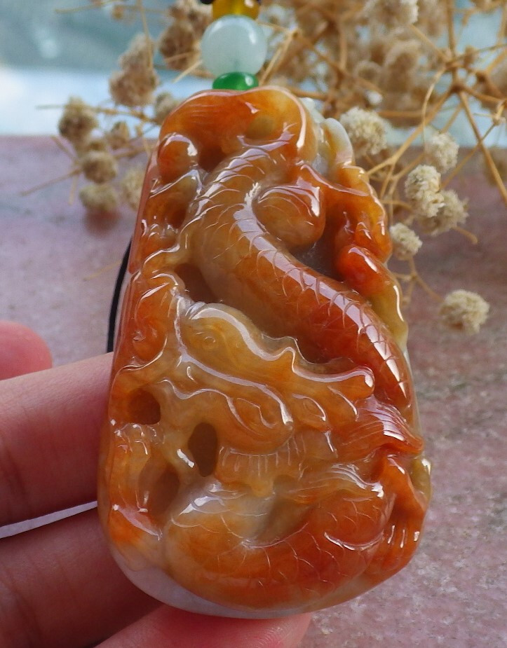 Certified Red Burma 100% Natural A Jade jadeite Pendant