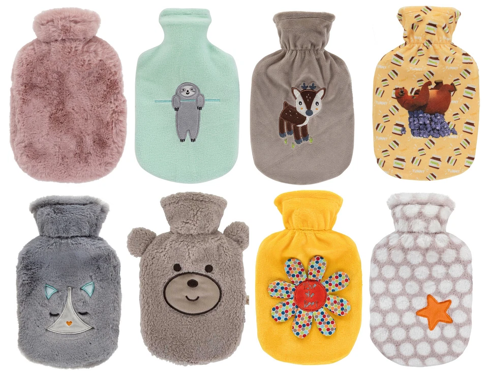 Fashy 0,8L Latex Allergiefreie Wärmflasche & Bezug