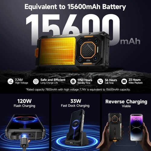 Ulefone Armor 26 Ultra Walkie Talkie 5G Waterproof Phone 120W 15600mAh 200MP NFC - Picture 6 of 34