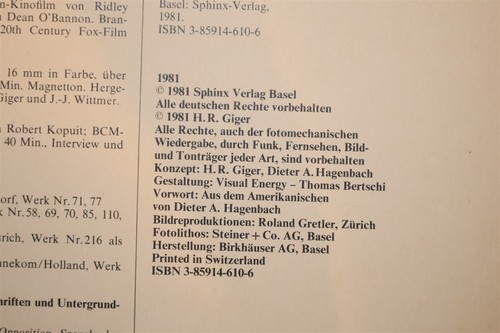 H R GIGER N Y CITY 1ST Edition SPHINX 1981 Softcover German oversized Alien Art - Picture 7 of 10