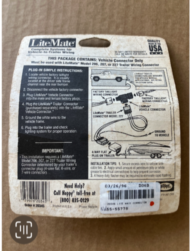 Nuevo de Lote Antiguo Happy Lite Mate para ciertos productos GM '85-94 Mfg. 20345 - Imagen 2 de 2