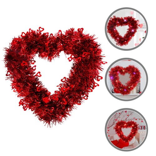 Love Wall Hanging Valentine's Day Front Door Sign Heart Wreaths for