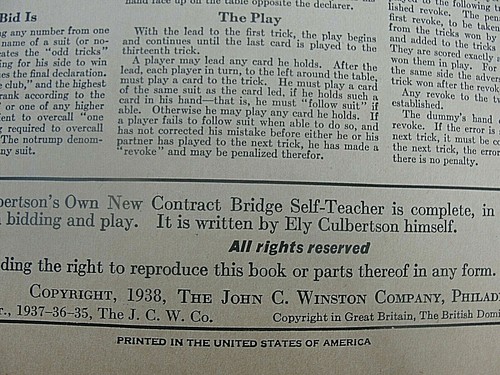 Ely Culbertson CULBERTSON'S OWN NEW CONTRACT BRIDGE SELF-TEACHER 1938 Book - Picture 3 of 7