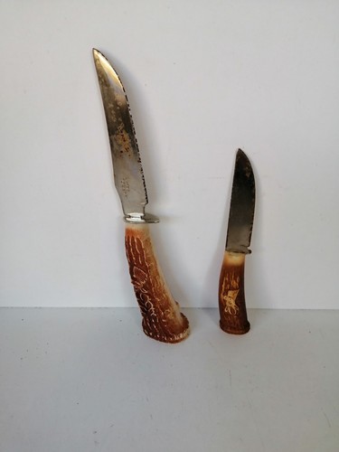 COPPIA COLTELLI PUGNALI CON FODERO PER CINTURA ANNI '80 - Picture 4 of 7