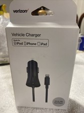 Verizon VPC24LGHT-M Apple iPhone Car Charger Vehicle 9ft Coiled Cable