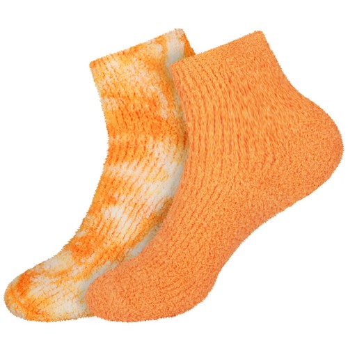 Women's Girl Fuzzy Warm Fluffy Tie-Dye Colorful Fun Ankle Socks - 2 Pairs - Picture 25 of 42