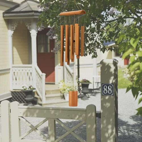Wooden Bamboo Wind Chimes Sympathy Outdoor Windchimes for Patio Porch Garden - Picture 7 of 11
