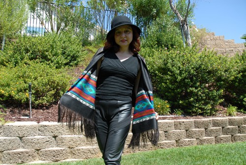 Wool ethnic wrap shawl cloak 70's hippie inspired or throw decor many colors - Picture 2 of 23