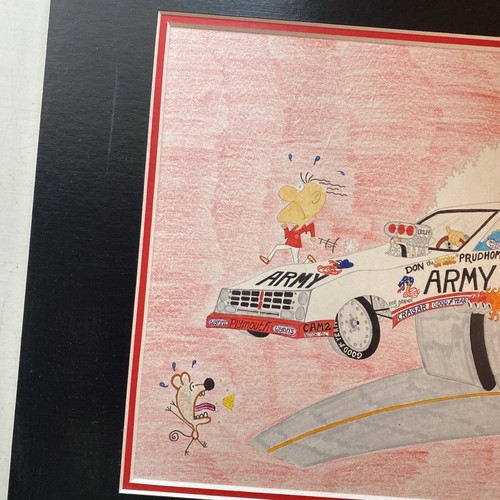 Don "The Snake" Prudhomme 1980 Hot Wheels Funny Car Original Drawing Anderson - Picture 4 of 12