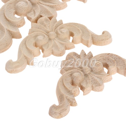 European Style Wood Carved Corner Applique Decor For Cabinet Box Furniture Doors - Picture 3 of 13