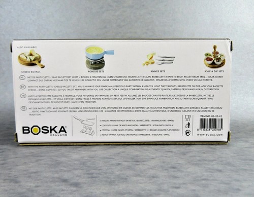 New! Boska Holland Partyclette To Go Portable Cheese Raclette Fondue Tealights - Picture 6 of 7