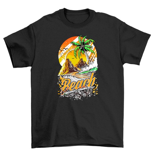 "Summer_7" Beach Vibes T-Shirt - Funny and Tropical! 100% Cotton, Unisex Design, - Picture 1 of 46