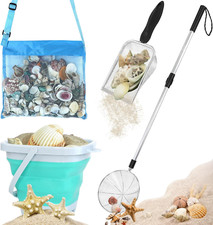 Shark Tooth Sifter, Beach Sand Sifter, Sea Shell Scooper for Beach, Shell Bags F