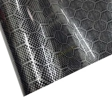 Gloss Python Honeycomb Carbon Fiber Black Silver Vinyl Car Wrap Sticker Film