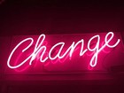 Change Pink Acrylic 14" Neon Sign Lamp Light Shop Glass Beer Bar Wall Decor Ey