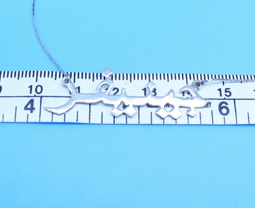 18K White Gold Jennifer Arabic Script Pendant 16" Necklace - Bild 3 von 5