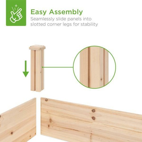 Best Choice Elevated Wooden Raise Garden Bed Planter for Garden Lawn Yard 8X2FT  - Picture 5 of 8