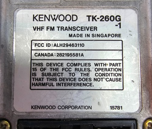 Kenwood TK260G TK-260G VHF 146-174 MHz 8 canales 5 vatios (Kit completo) - Imagen 6 de 7