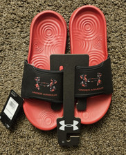 Under Armour UA Red/Black Ignite GRH Logo Sandals Size 10