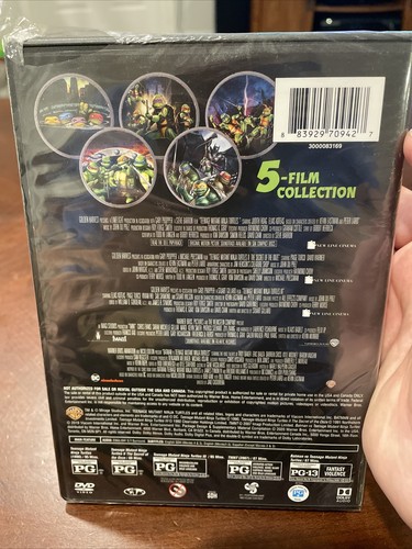 TEENAGE MUTANT NINJA TURTLES 5 FILM COLLECTION NEW DVD 1 2 3 + TMNT + vs Batman - Bild 2 von 2