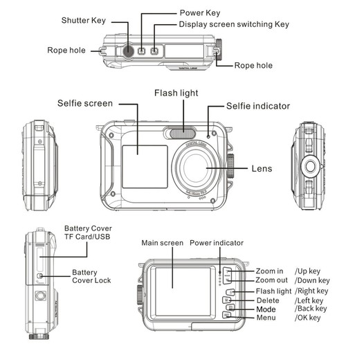 Full HD 2.7K 48MP 10ft Waterproof Underwater Digital Camera 16X Digital Zoom - Picture 10 of 12