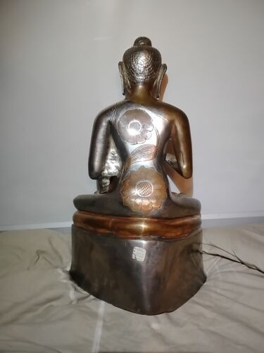 Bronze Buddha Statue Tibetan Antique Chinese Nepal Large Sculpture Brass - Picture 2 of 6