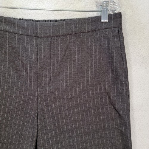 Old Navy Womens Pants Size 12T Charcoal Striped Pull On Career Ankle Trouser - Picture 3 of 13