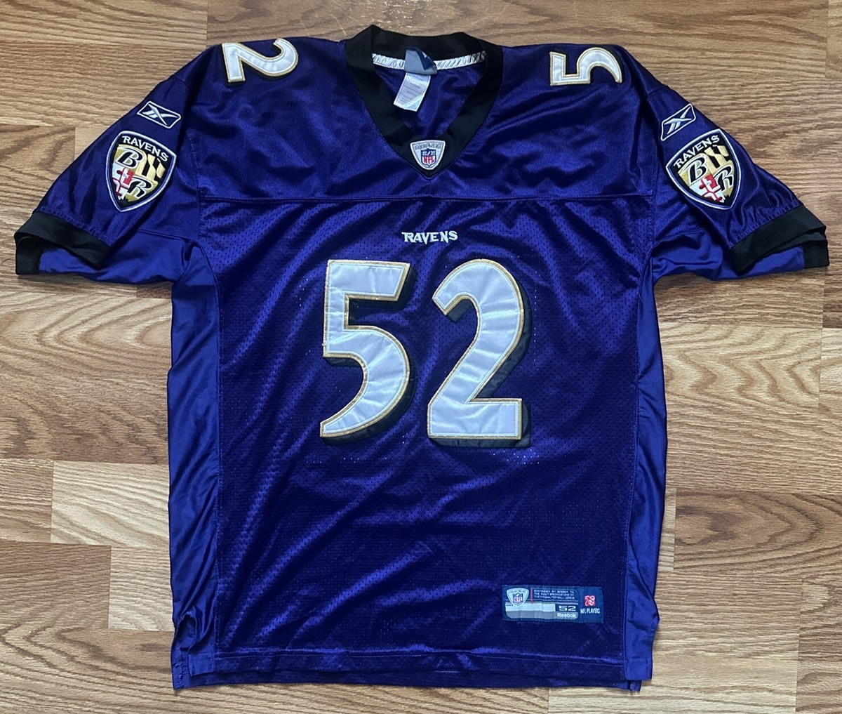 Reebok NFL Baltimore Ravens Ray Lewis Stitched Size 52 On