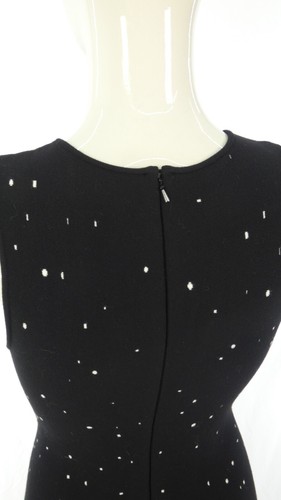Issa London Runway Dress Stretch Knitted Black White Polka Dot Snowflakes size L - Picture 11 of 13