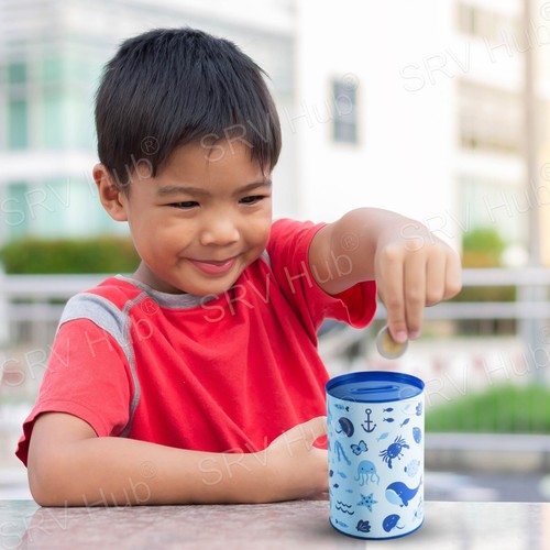 2PCS Sterling Bank Note Tin Piggy Bank Coin Box Cash Savings Tin Money Can 15cm - Picture 53 of 90