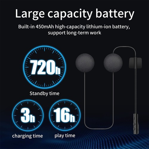 2x BT Bluetooth Motorcycle Helmet Interphone Intercom Headset Speaker Hands-free - Picture 6 of 12