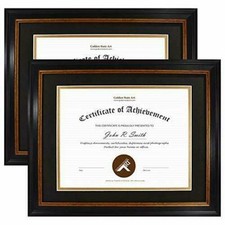 2-Pack 11x14 Diploma/Degree Certificate Frame with Double Mat for 8.5x11 Photo