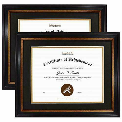 2-Pack 11x14 Diploma/Degree Certificate Frame with Double Mat for 8.5x11 Photo - Picture 1 of 7