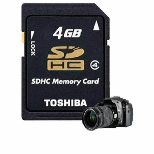 Toshiba 4GB SD SDHC Class 4 Flash Memory Card C4 P-SDHC4G4 Genuine Free Shipping - Picture 2 of 2